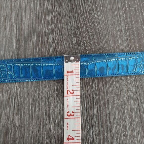 Bad Girl Western Croc Print Leather Belt Blue 💙 Size Small - Picture 9 of 9